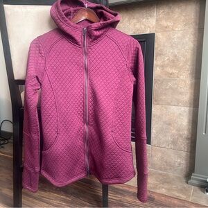 Exofficio Women's Quilted Utility Hooded Jacket - Burgundy Size Medium
